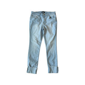 d. jeans Skinny Cuffed Crop Ankle Frayed Hem Stretch Denim Light Blue Women’s 10